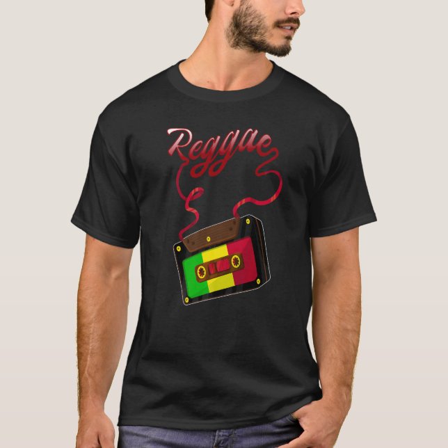 Camiseta Reggae Music Retro Cassette Tape Jamaica Rasta Reg (Anverso)