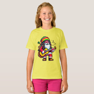 Camiseta Reggae Santa Fun Pixel Navidades de arte Diseño mu