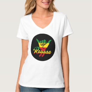 Camiseta Reggae Shaka Hands con colores de reggae
