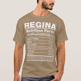 Camiseta Regina Nutrition FactsRegina Nombre cumpleaños