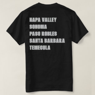 Camiseta Regiones Vinícolas de California Napa Negro Delant