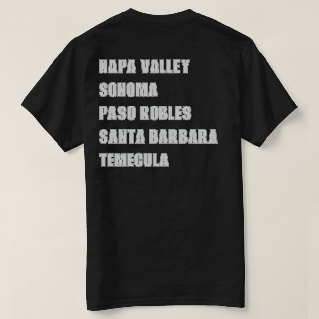 Camiseta Regiones Vinos De California Napa Frente Negro Y D (Reverso del diseño)