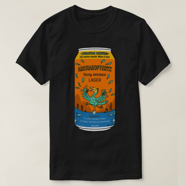 Camiseta Registro de Dinosaurios Voladores de Archaeopteryx (Diseño del anverso)
