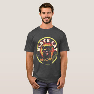 Camiseta Registro de gato negro Tee negrita - Retro (Unisex