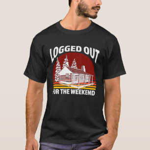 Camiseta Registro de la Cabina de Montaña Pine Trees Campfi