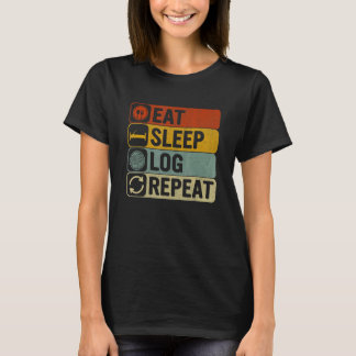 Camiseta Registro de repetición de sueño de Eat Sleep Log R