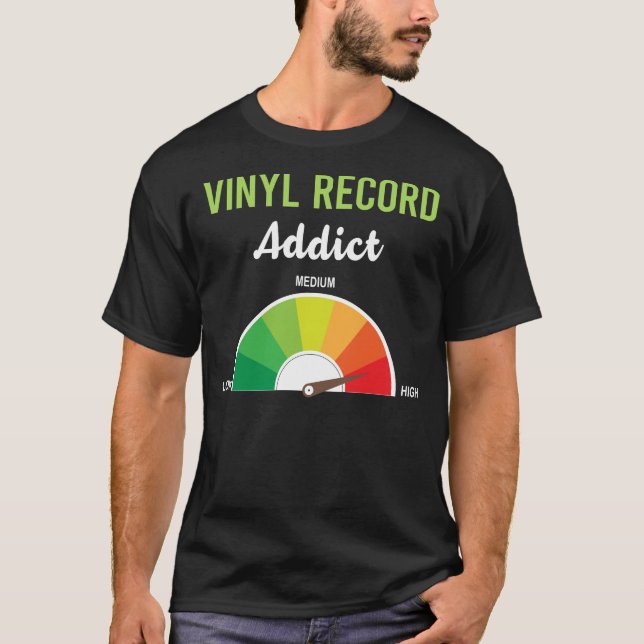 Camiseta Registro de viníleo de adicción (Anverso)