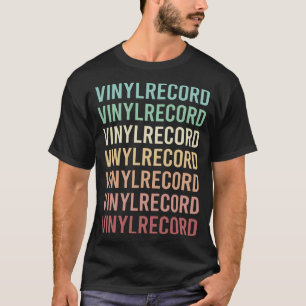 Camiseta Registro de vinilo de texto colorido