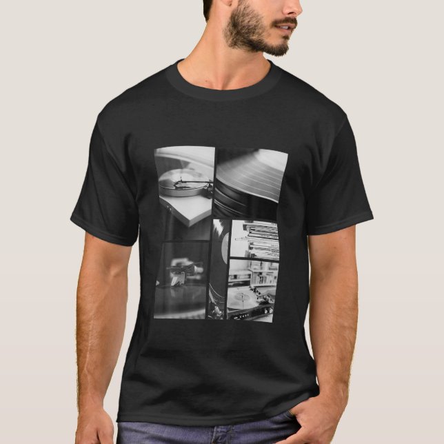 Camiseta Registro de vinilo . Negro (Anverso)