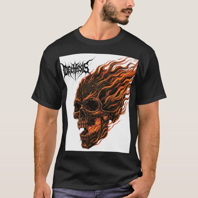 Camiseta Registro Infernal - Tee Metalizado de Muerte de Fu (Anverso)