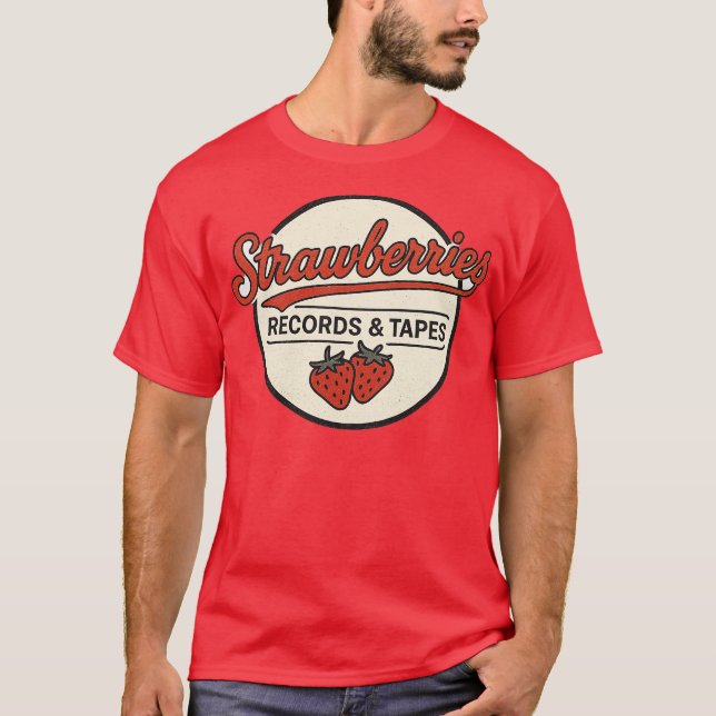 Camiseta Registros de fresas y cintas retro (Anverso)