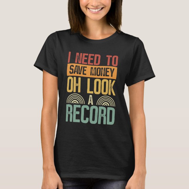 Camiseta Registros de vinilo del recolector de registros de (Anverso)