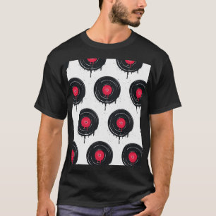 Camiseta Registros de vinilo fundidos, patrón artístico.