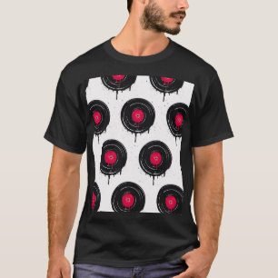 Camiseta Registros de vinilo fundidos, patrón artístico.