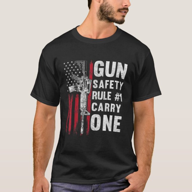 Camiseta Regla 1 Pro 2a enmienda AR 15 Americana (Anverso)