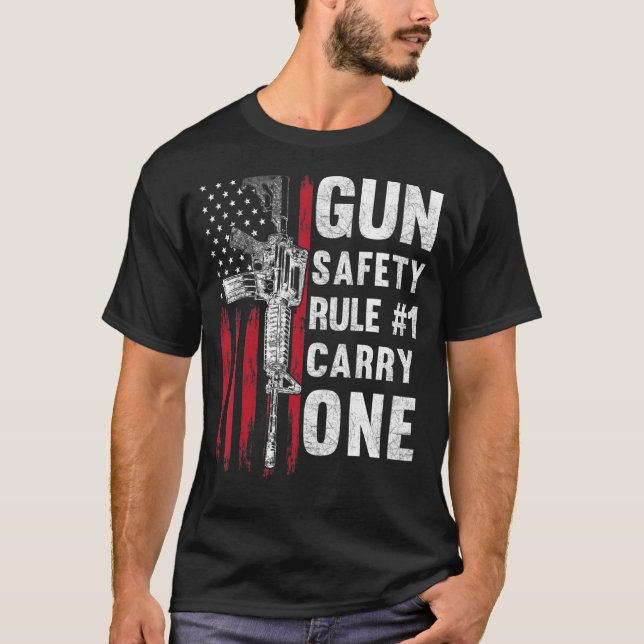 Camiseta Regla 1 Pro 2a enmienda AR 15 Americana (Anverso)