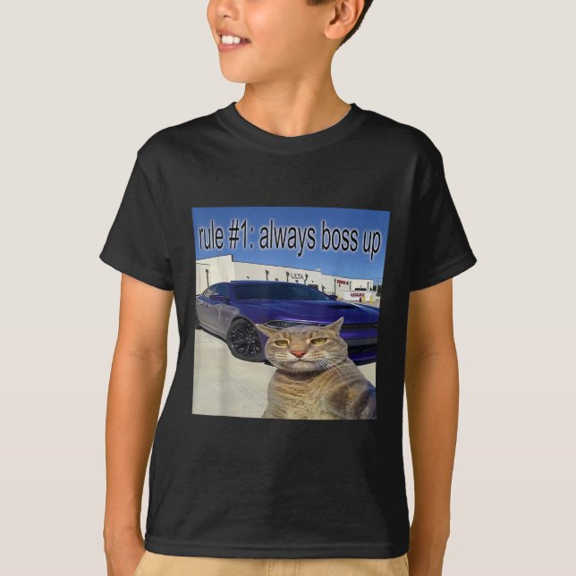 Camiseta Regla 1 Siempre Jefe Funny Cat Curiosamente Especí (Anverso)