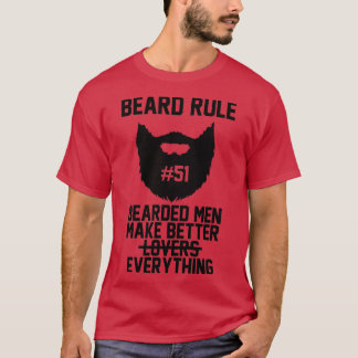 Camiseta Regla de barba 51 Hombres con barba lo hacen todo