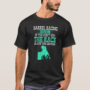 Camiseta Regla de carrera de barriles vaquera rodeo caballo