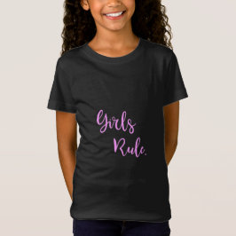 Camiseta Regla de chicas - Texto rosa, Guay negro