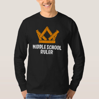 Camiseta Regla de Escuela Media Estudiante Primer Día de Es