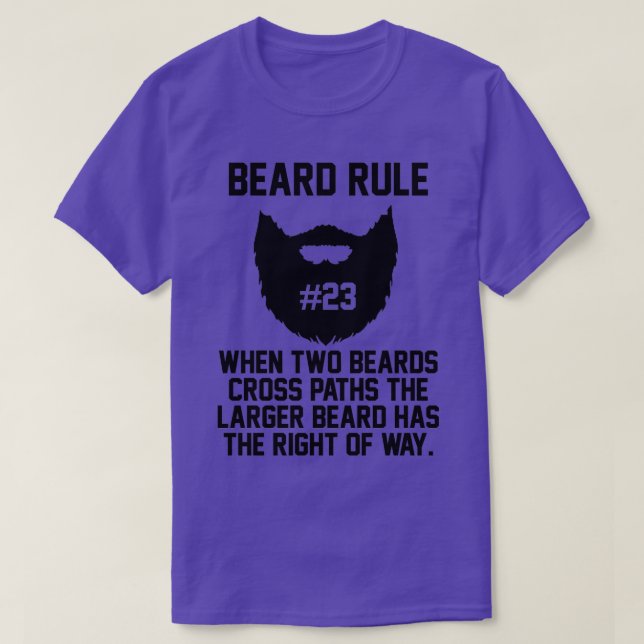 Camiseta Regla de la barba 23 cuando dos barbas atraviesan  (Diseño del anverso)