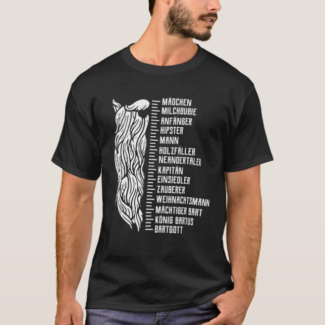 Camiseta Regla de la escala de barba de los hombres (Anverso)