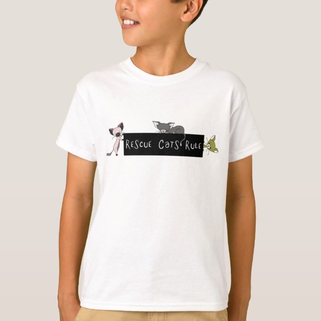 Camiseta ¡Regla de los gatos del rescate! (Anverso)