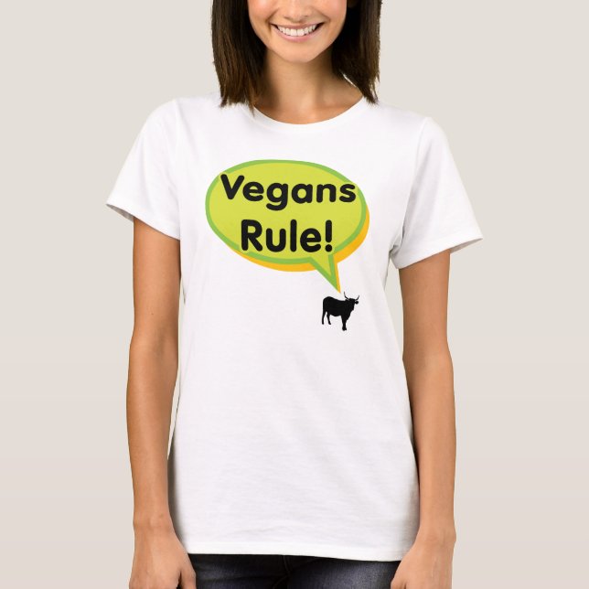 Camiseta ¡Regla de los veganos! Diseño verde (Anverso)