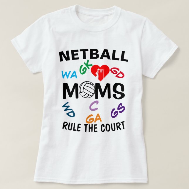 Camiseta Regla de Mamáes de Netball de Personalizado Player (Diseño del anverso)