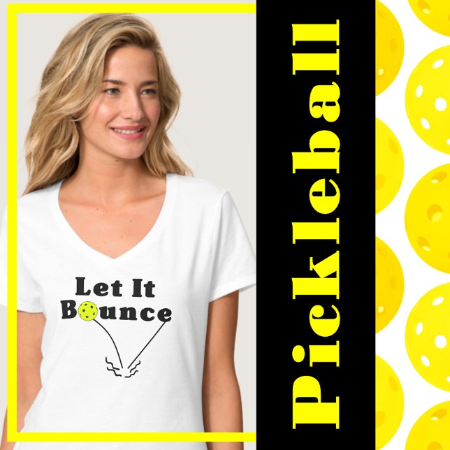 Camiseta Regla de servir a las pelotas de pulsera - Que se  (pickleball serve 2 bounce rule - pickleball t-shirt yellow pickleballs)