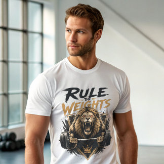 Camiseta Regla del León Rugiente Pesas Gimnasio Fitness 