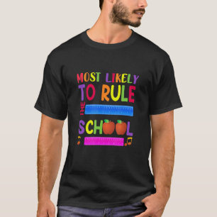 Camiseta Regla escolar Rojo Amarillo Naranja Azul morado Ve