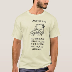 Camiseta Regla na escrito en los carros de golf
