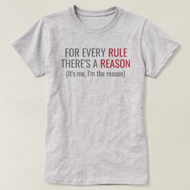 Camiseta Regla / Soy la razón (Diseño del anverso)
