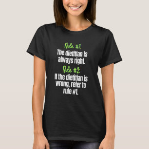 Camiseta Reglas de la dietista nutricionista RDN