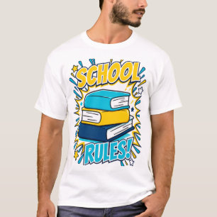 Camiseta Reglas de la Escuela PNG – Diseño de Regreso a la 