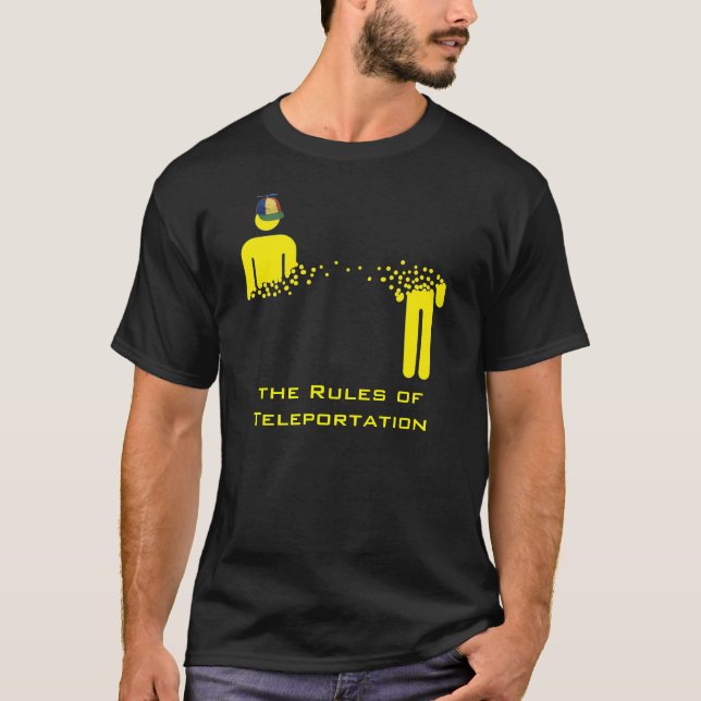 Camiseta Reglas de la Teleportación oscuras (Anverso)