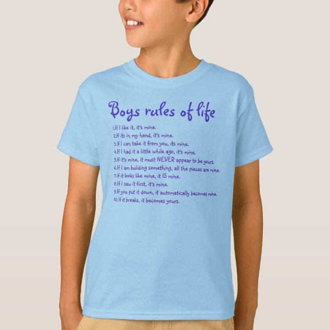 Camiseta Reglas de la vida de los niños (Anverso)