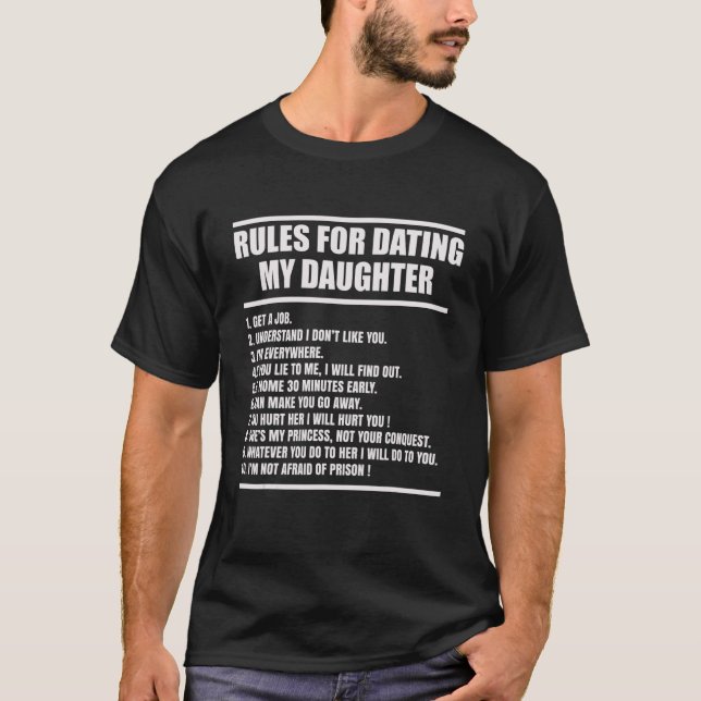 Camiseta Reglas De Los Hombres Para Salir Con Mi Hija Papá (Anverso)