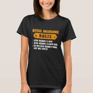 Camiseta Reglas de Mecánico Diesel Ropa de Mecánico Diesel