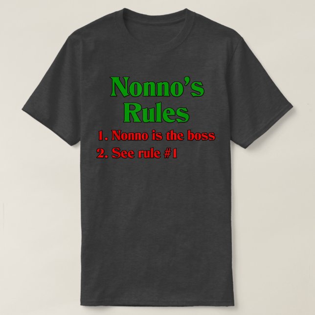 Camiseta Reglas de Nonno (abuelo italiano)  (Diseño del anverso)