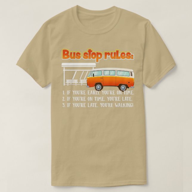 Camiseta Reglas de parada de bus de controlador de bus (Diseño del anverso)