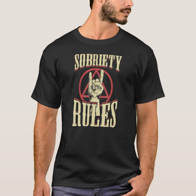Camiseta Reglas De Sobriedad En Símbolo De Recuperación Ins (Anverso)