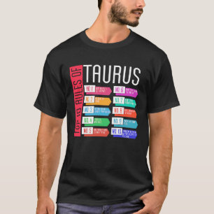 Camiseta Reglas De Taurus Zodiac Cumpleaños Horoscopio Astr