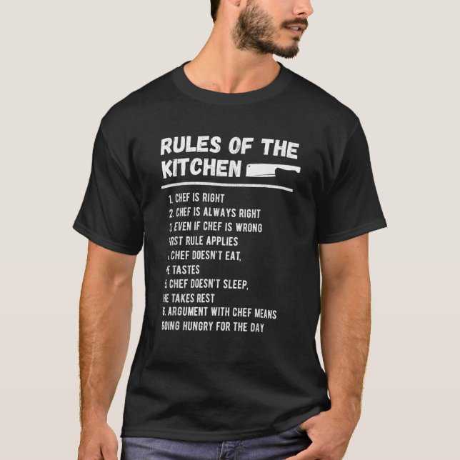 Camiseta Reglas Del Funny Restaurante Master Cook De La Coc (Anverso)