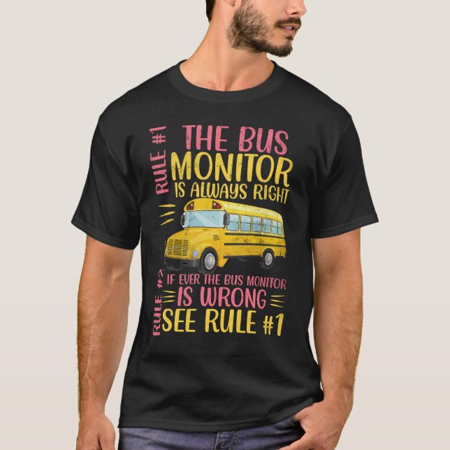 Camiseta Reglas del Monitor de Autobús Escolar - Vida del M (Anverso)