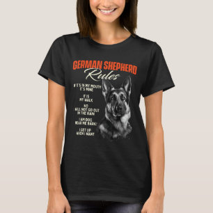 Camiseta Reglas del Pastor Alemán - Raza de Mascota animal