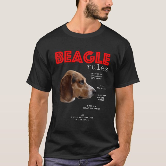 Camiseta Reglas Graciosas Para El Propietario De Un Beagle (Anverso)