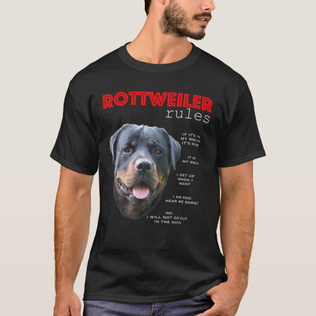 Camiseta Reglas Graciosas Para El Propietario De Un Rottwei (Anverso)